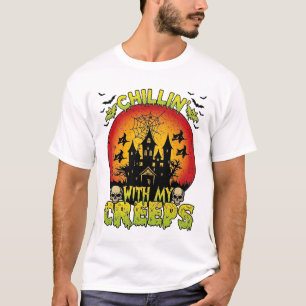 T-shirt Maison hantée de Chillin Creeps Halloween Sorcière