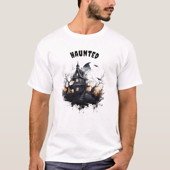 T-shirt Maison hantée d'Halloween (Devant)