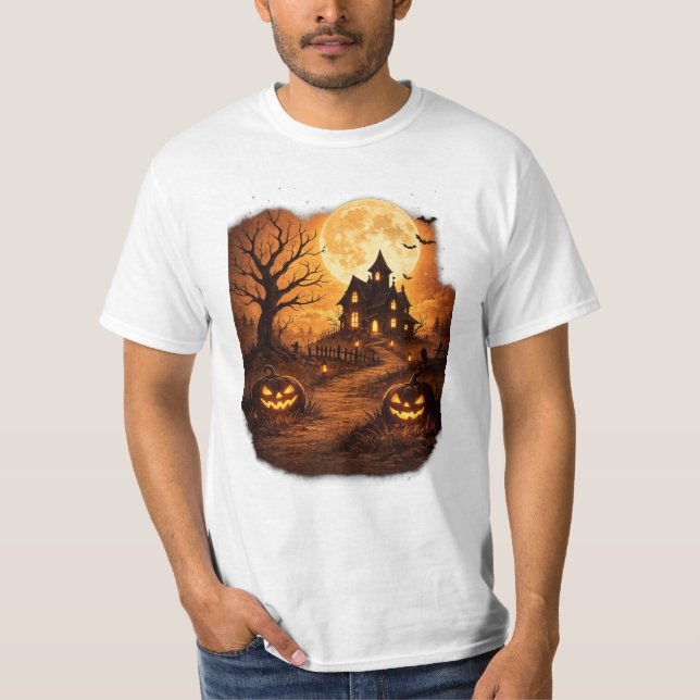 T-shirt Maison hantée épouvantable Halloween  (Devant)