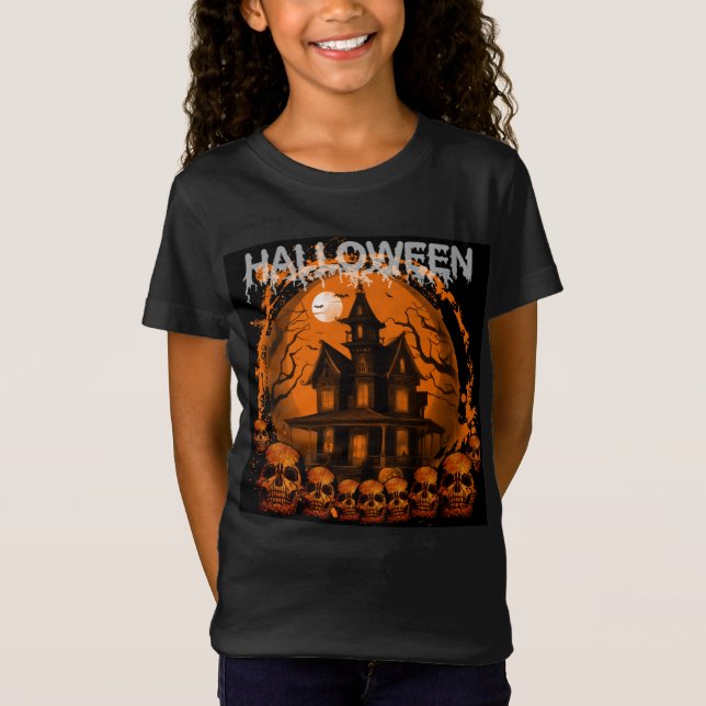 T-Shirt MAISON HANTÉE EPREUVANTE HALLOWEEN CRÂNES (Devant)