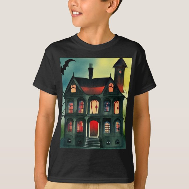 T-shirt Maison hantée Halloween (Devant)