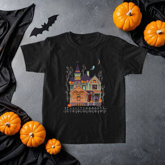 T-shirt Maison hantée Halloween Noir enfant