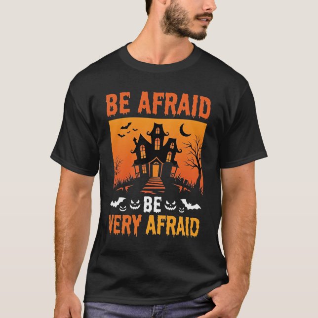 T-shirt Maison Hantée Halloween Soyez Effrayés Design (Devant)