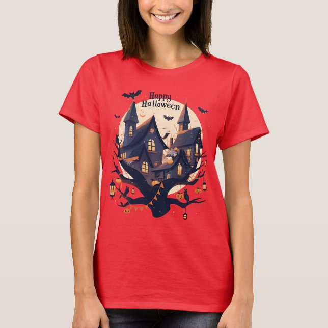 T-Shirt "Maison Hantée 'Joyeux Halloween'" (Devant)