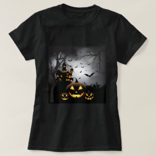 T-shirt Maison hantée par citrouille de scènes de