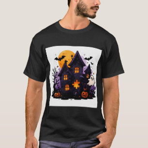 T-shirt Maison hantée Puzzle Autocollant – Halloween Effra