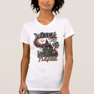 T-shirt Maison Hantée Sorcière S'il Vous Plaît Chaudron Cr