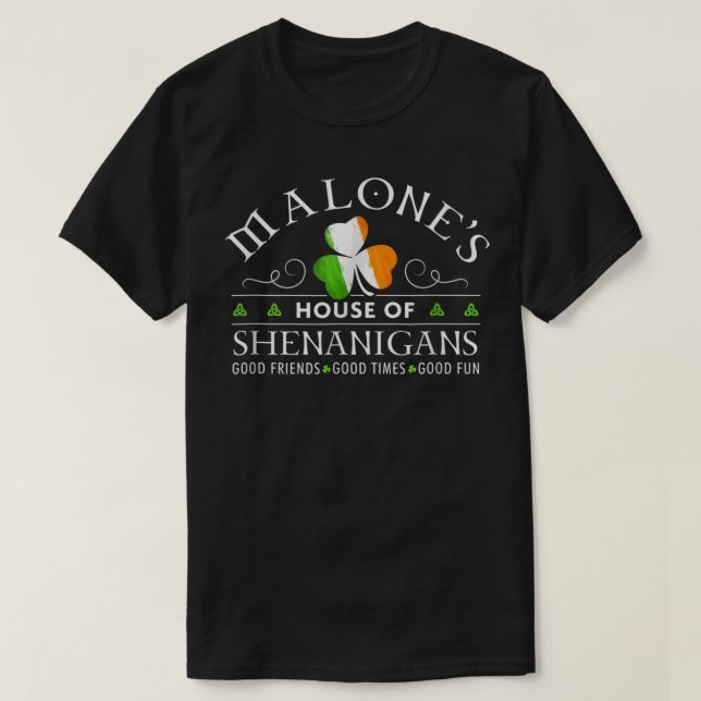 T-shirt Maison Malone De Shenanigans Jour de la Saint Patr (Design devant)