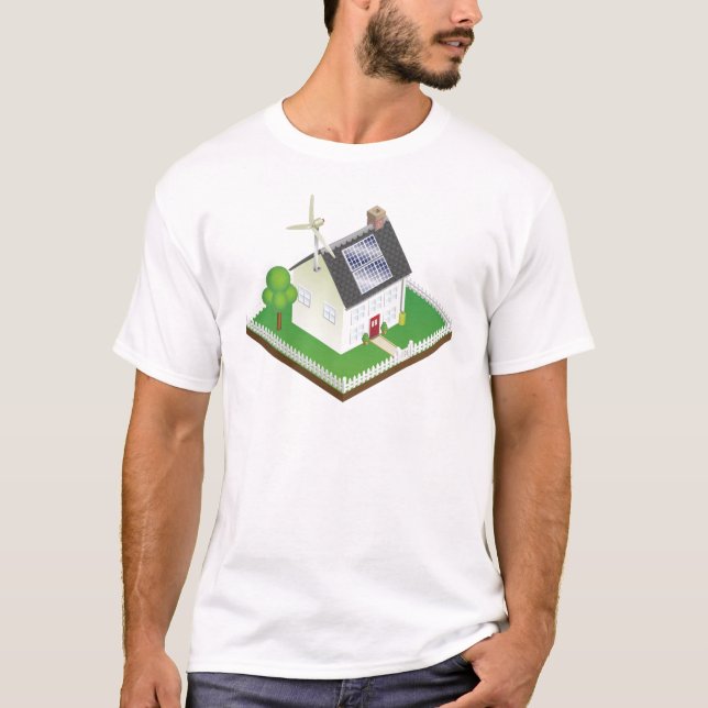 T-shirt Maison viable d'énergie renouvelable (Devant)