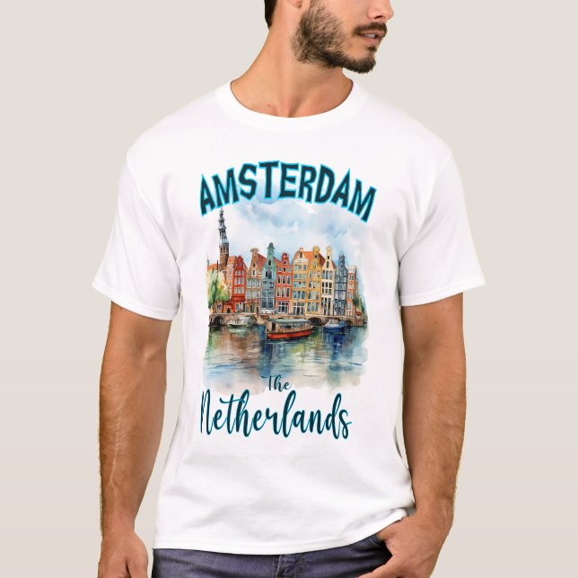 T-shirt Maisons de Canal à Amsterdam : La Pays-Bas (Devant)