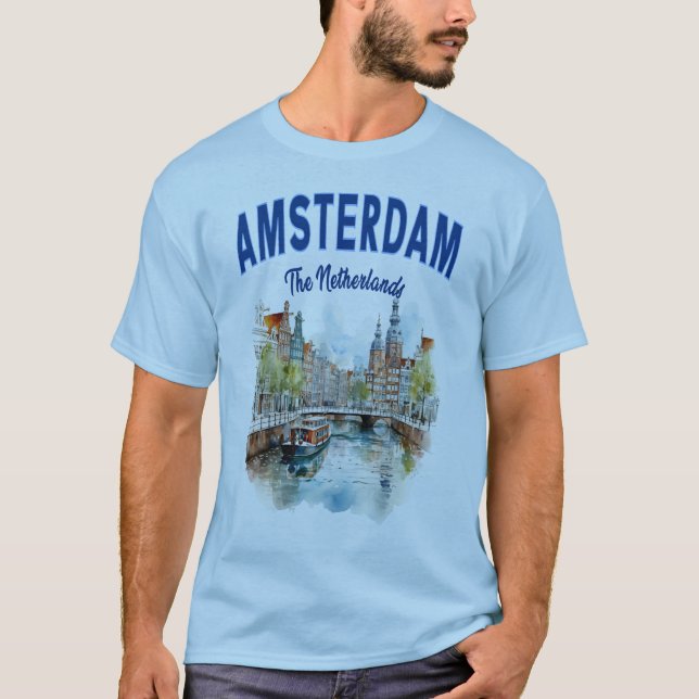 T-shirt Maisons de Canal à Amsterdam : La Pays-Bas (Devant)