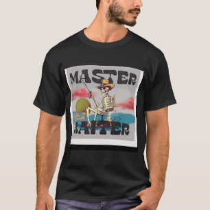 T-shirt Maître appâteur rétro avec squelette de pêche