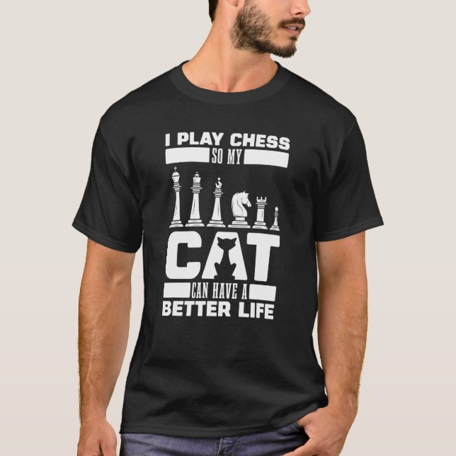 T-shirt Maître Chat d'Échecs Échiquier  Échecs (Devant)