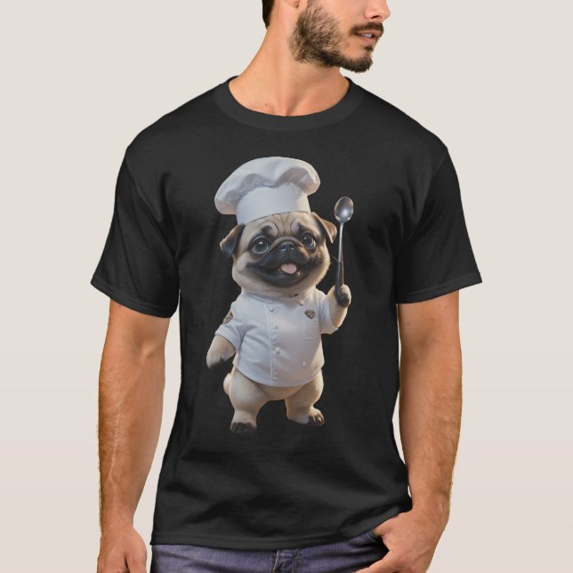 T-shirt Maître chef pug dog (Devant)