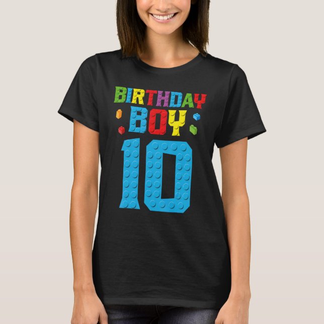 T-shirt Maître Constructeur 10e anniversaire garçon Dix 10 (Devant)