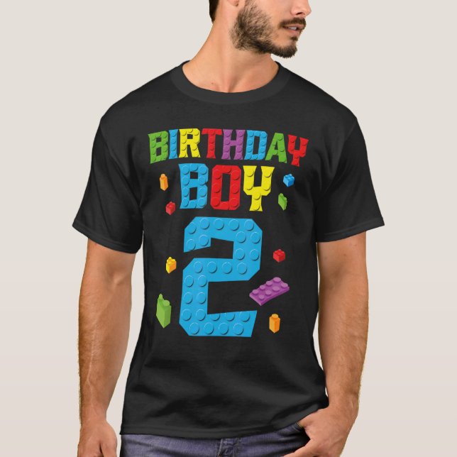 T-shirt Maître Constructeur 2e anniversaire Garçon 2 Bâtim (Devant)