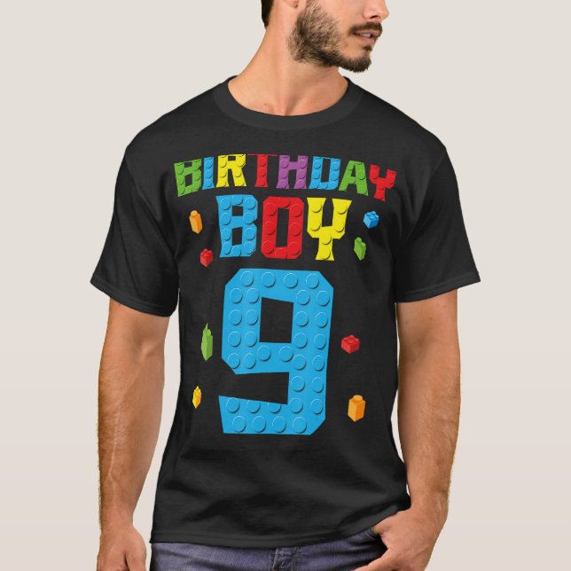 T-shirt Maître Constructeur 9e anniversaire Garçon Neuf 9  (Devant)