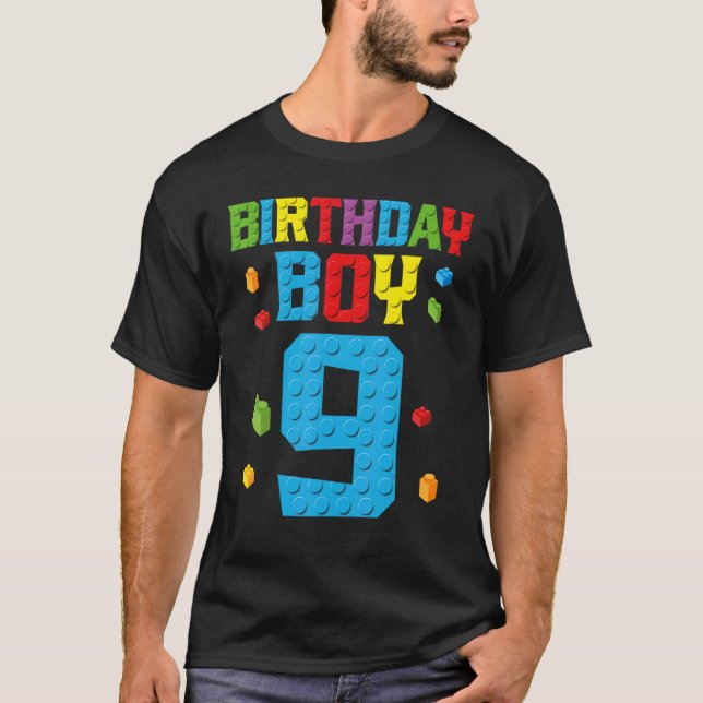 T-shirt Maître Constructeur 9e anniversaire Garçon Neuf 9  (Devant)