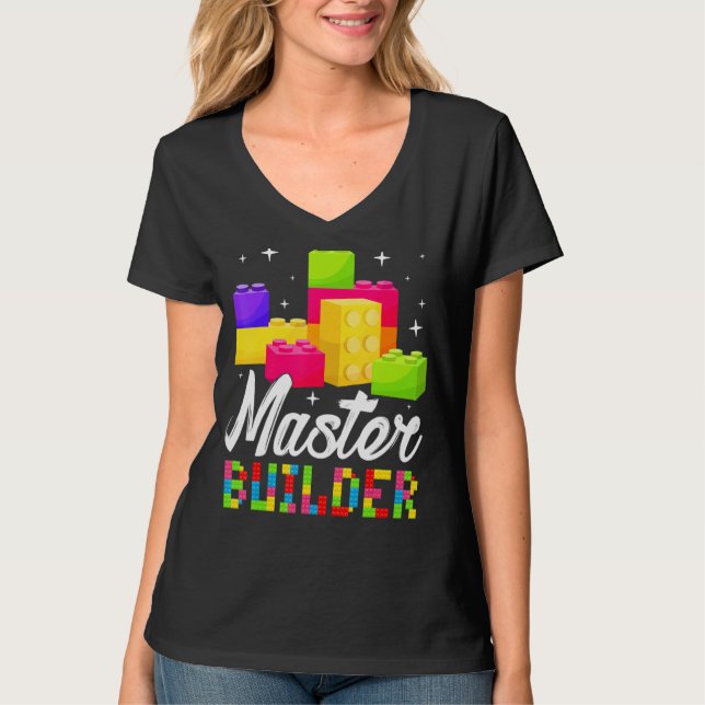 T-shirt Maître Constructeur Bâtiment Blocs Enfants Garçons (Devant)