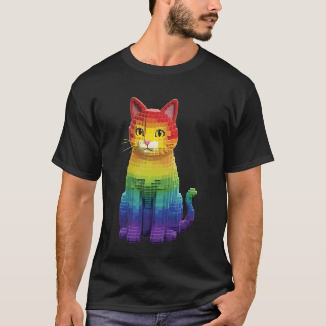 T-shirt Maître Constructeur Chat Briques Bloc Construction (Devant)