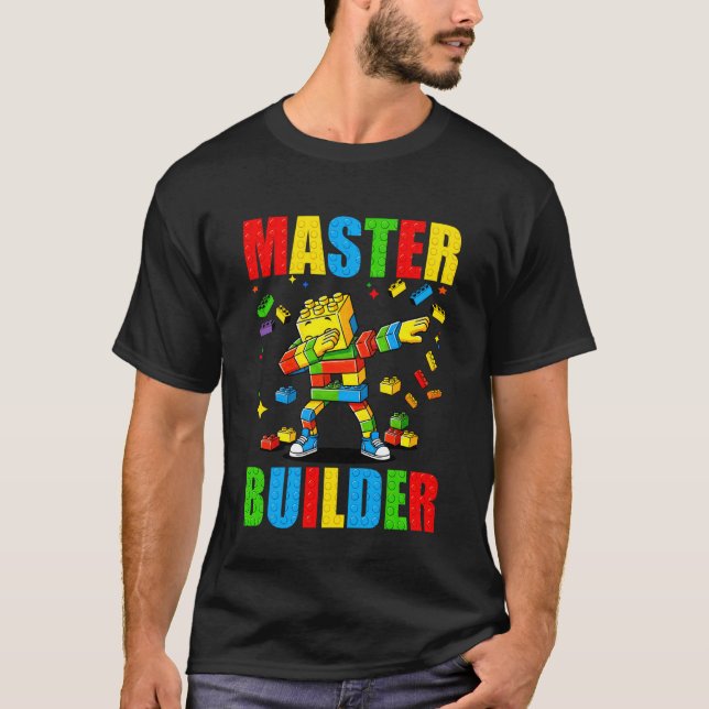 T-shirt Maître Constructeur Construisant Des Blocs Dab Jou (Devant)