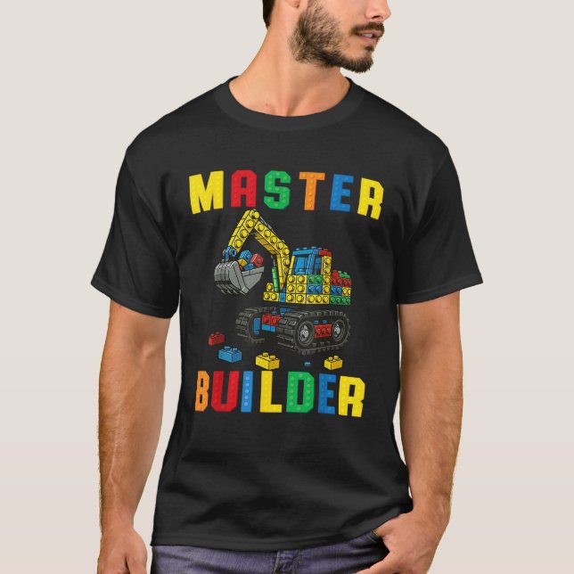 T-shirt Maître constructeur de famille drôle construisant  (Devant)