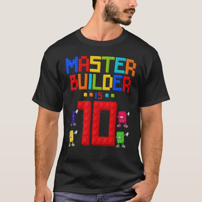 T-shirt Maître Constructeur est 10 Ans Bâtiment 10ème Anni (Devant)
