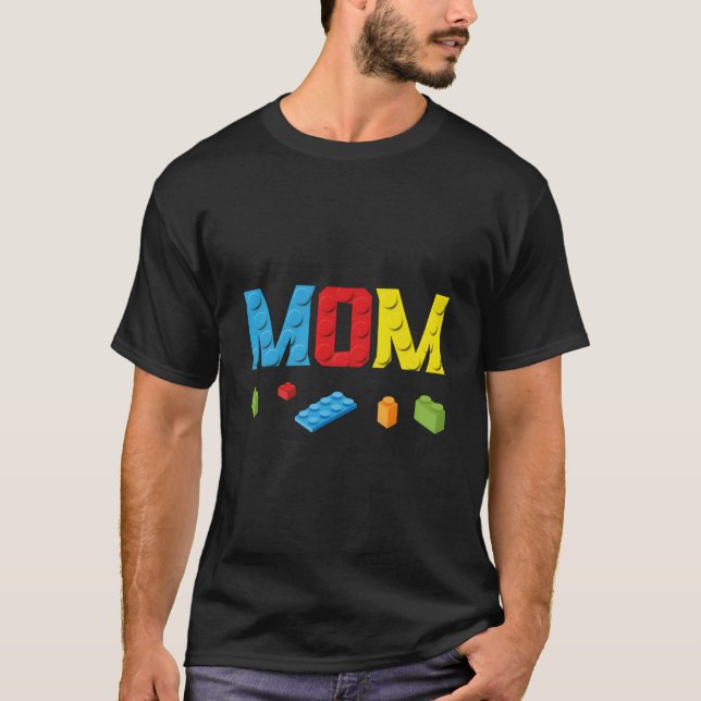 T-shirt Maître constructeur maman Briques Blocs de constru (Devant)