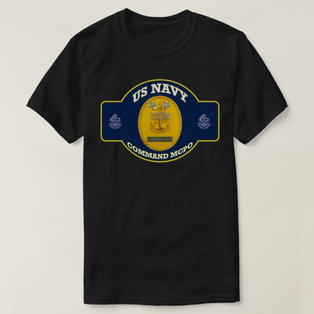 T-shirt Maître de commandement Premier maître Badge Shield (Design devant)