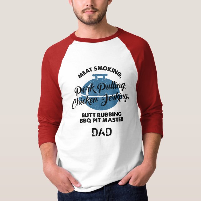 T-shirt Maître de fumoir à viande BBQ Papa Fête des Pères  (Devant)