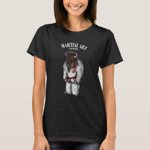 T-shirt Maître de judo karaté Bison Taureau en judogi blan