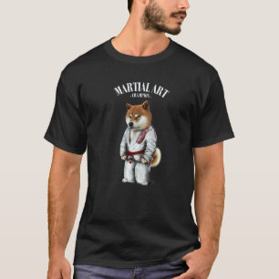 T-shirt Maître de judo karaté Shiba Dog en judogi blanc