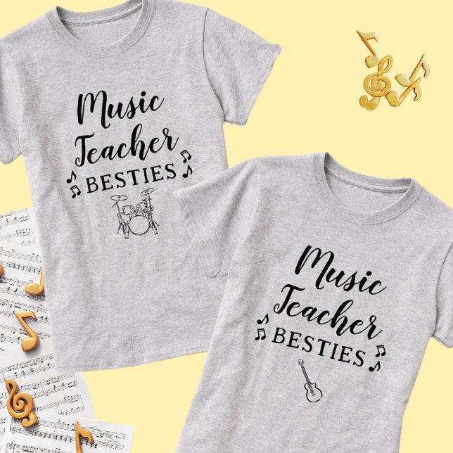 T-shirt Maître de musique Besties Guitare électrique Meill (Créateur téléchargé)