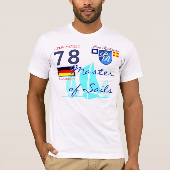 T-shirt Maître de navigation de Richman de port de drapeau (Devant)