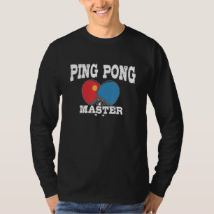 T-shirt Maître de Ping Pong Truelle Balle de Tennis de Tab