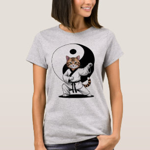 T-shirt Maître de Tai Chi Chat Tigré Yin Yang