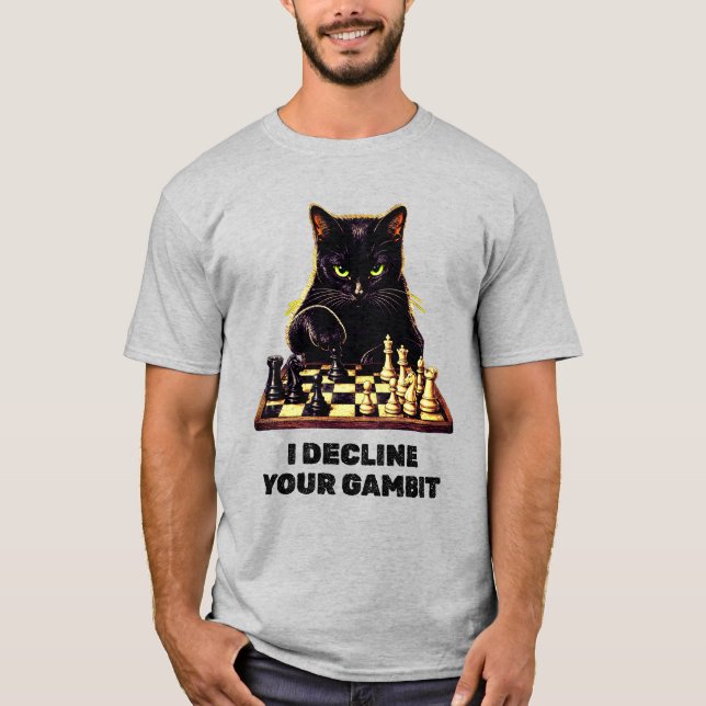 T-shirt Maître d'échecs Chat Noir (Devant)