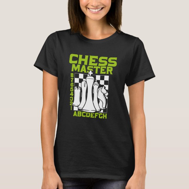 T-shirt Maître d'échecs Pièces de plateau d'échecs Échec e (Devant)