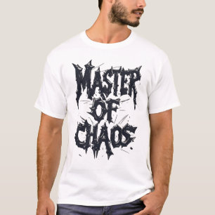 T-shirt Maître du Chaos Typographie Métal Pointu Gothique
