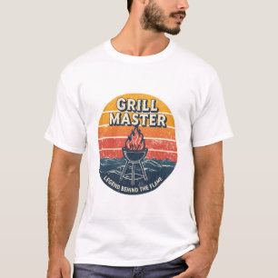 T-shirt Maître du Grill Légende Derrière la Flamme  Couche