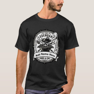 T-shirt Maître du Grill Vintage Nom Personnalisé BBQ Fumée