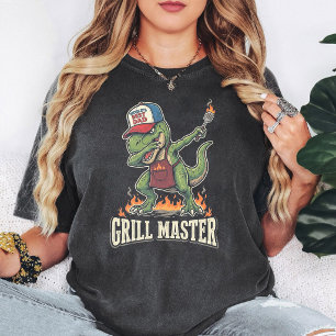 T-shirt Maître Grill Dinosaure Meilleur Papa Bbq Du Monde