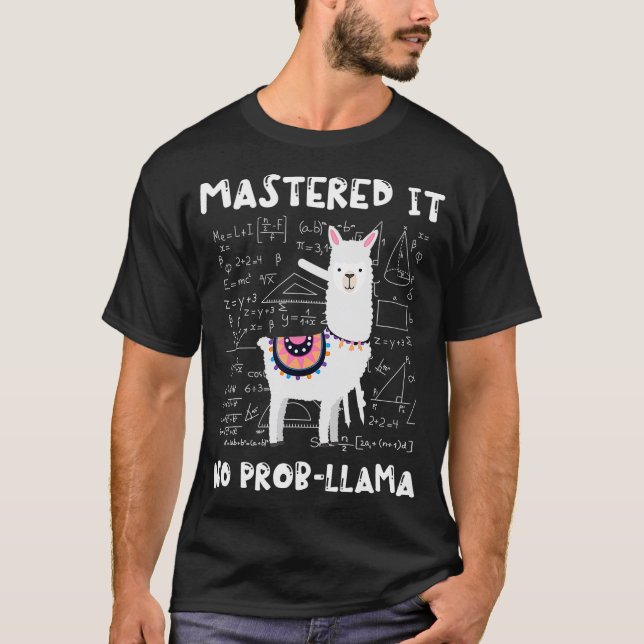 T-shirt Maîtrise Pas de ProbLlama Llama Math Masters (Devant)