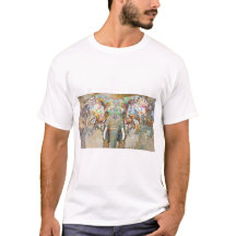 Majesté Abstraite : Artwork d'éléphants dynamiques