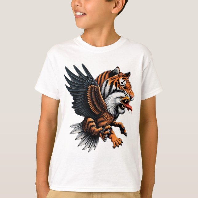 T-shirt Majesté ailée : L'hybride tigre-aigle (Devant)