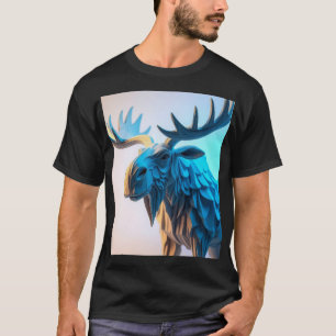 T-shirt Majesté du orignal bleu