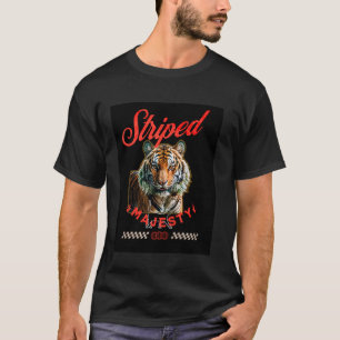 T-shirt Majesté rayée, contour de tigre et de chat