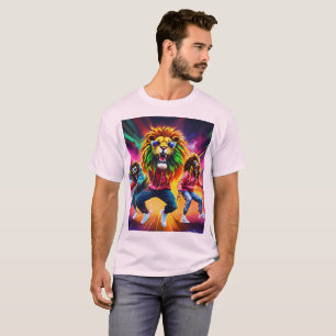 T-shirt Majesté urbaine : Graffiti géométrique Lion T-Shir