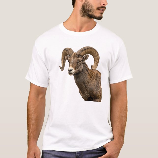 T-shirt Majestic Bighorn Sheep on Rocky Hillside (Devant)