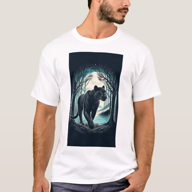 T-shirt Majestic Black Panther - Marche Forêt Misty (Devant)